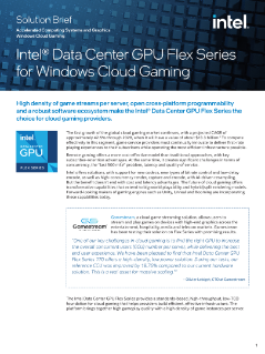 Seri Flex GPU Pusat Data Intel® untuk Game Cloud Windows