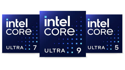 Aset terhubung lencana rangkaian prosesor Intel® Core™ Ultra