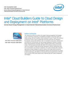Intel® Cloud Builders: Telecom Energy Datacenter Manager