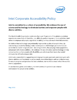 Intel Corporate Accessibility Policy