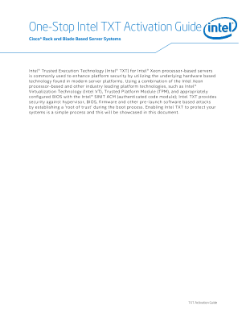 Cisco Servers* and Intel® Trusted Execution Technology (Intel® TXT) Activation Guide