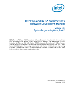 Intel® 64 and IA-32 Architectures Software Developer’s Manual, Volume 3B: System Programming Guide, Part 2